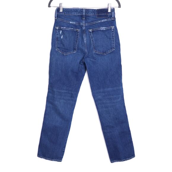 AMO Denim Chloe Crop High Rise Jean Affection Blue Straight Fit Women's 27 - Picture 3 of 12